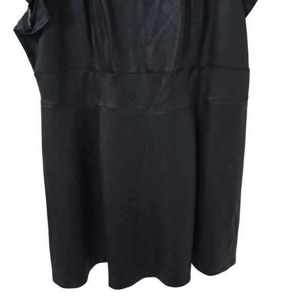 Lane Bryant Womens Plus Size Faux Leather Dress Black 26 Midi - Picture 6 of 12